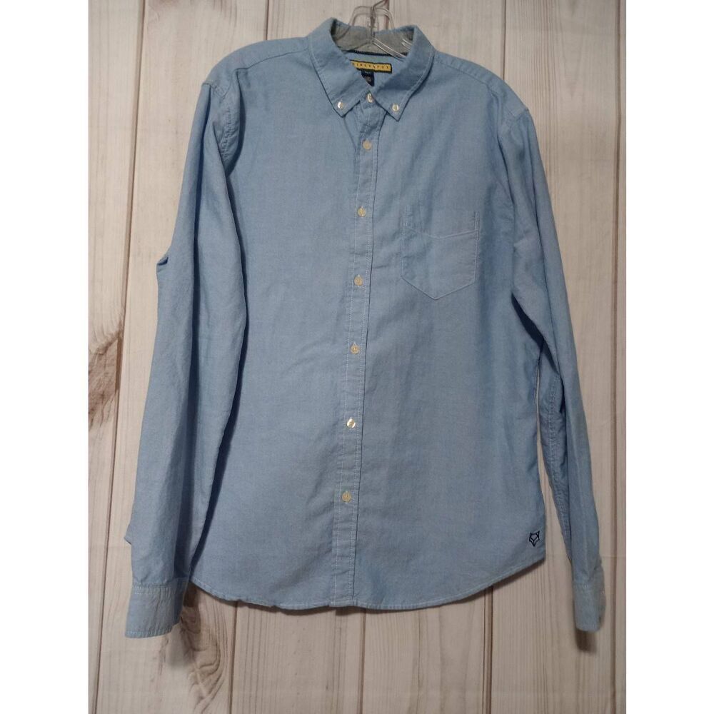 Prince and Fox Shirt Men's Large‎ Chambray Button Front Light Weight